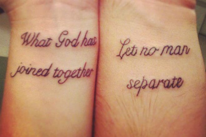 tatouage couple phrase