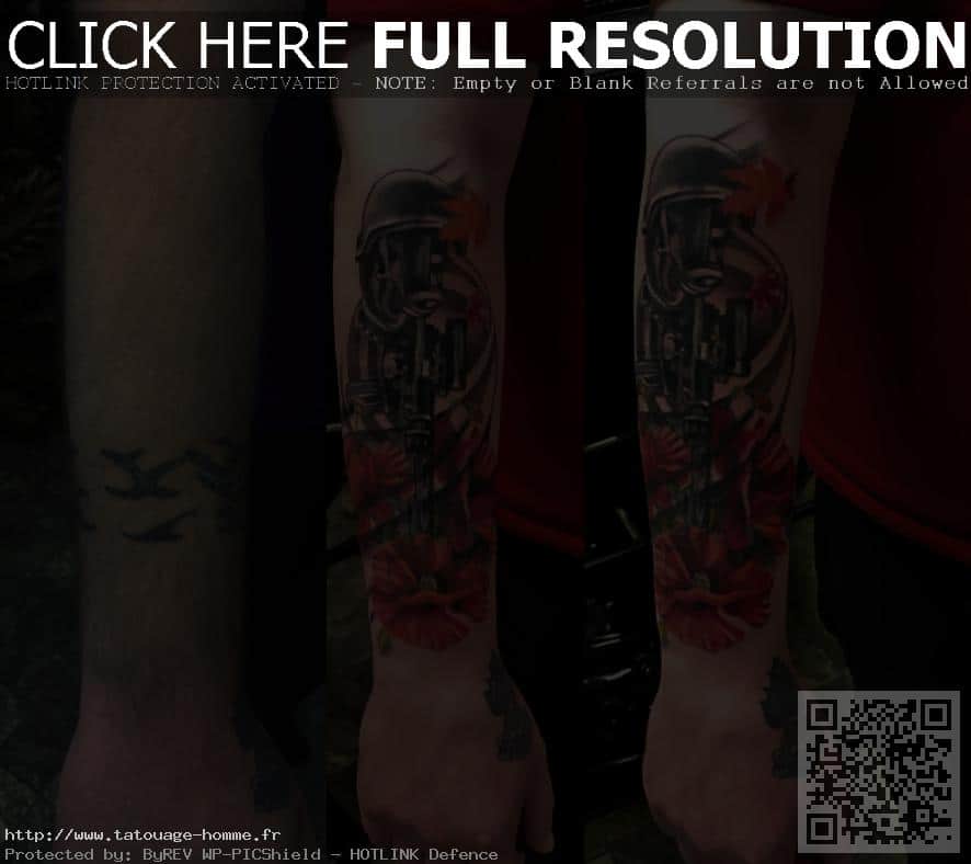 tatouage fleur bras homme