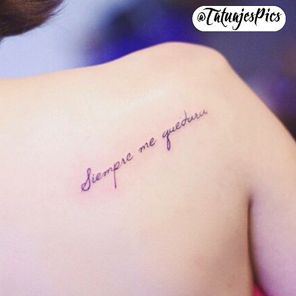 tatouage phrase espagnol femme