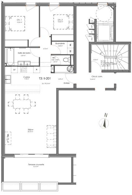 plan appartement t3