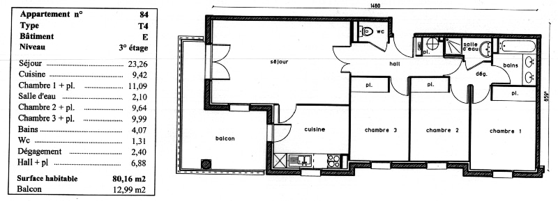 plan appartement t4