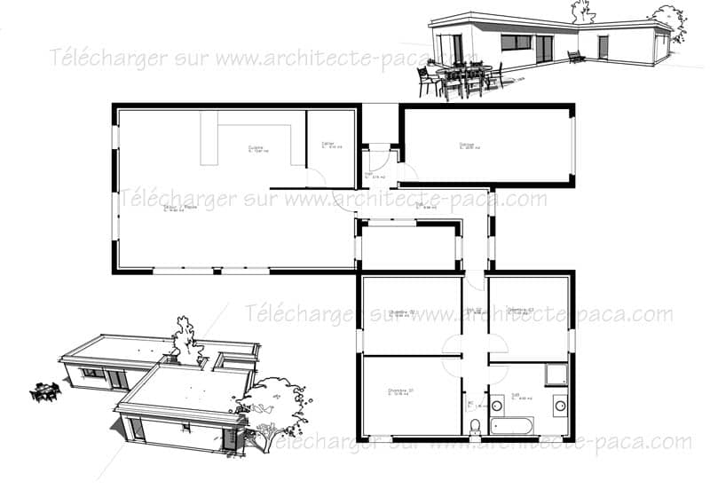 plan architecture villa gratuit